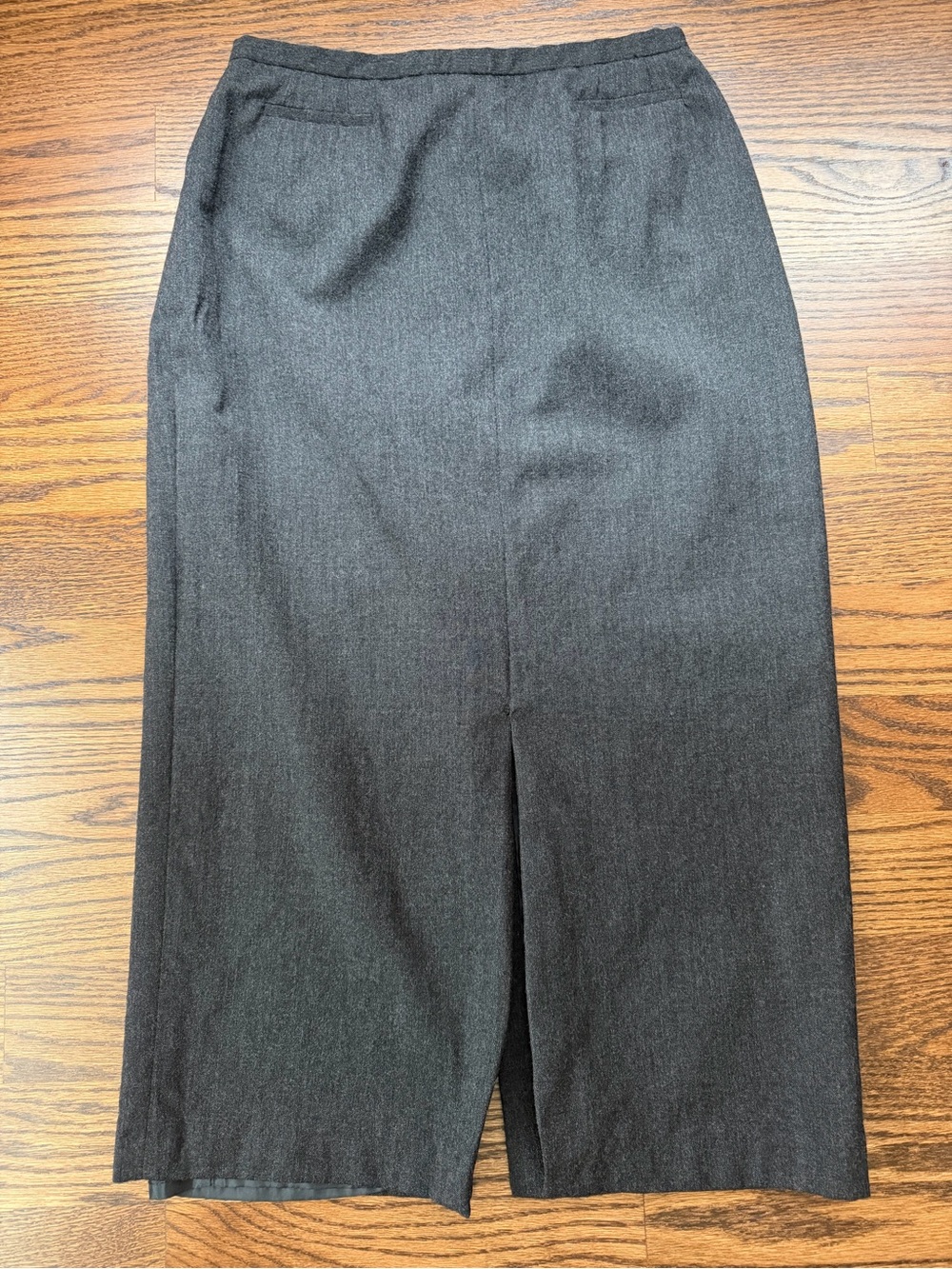 Vintage Harve Benard Dark Charcoal Wool Straight Pencil Skirt